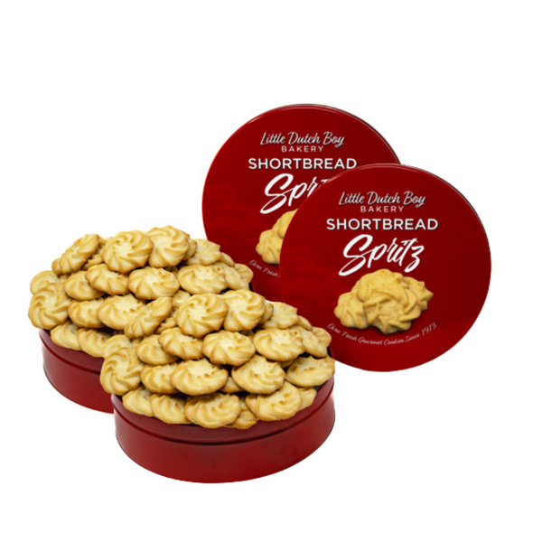 2 Shortbread Spritz Gourmet Cookie Tins, 3.5lbs